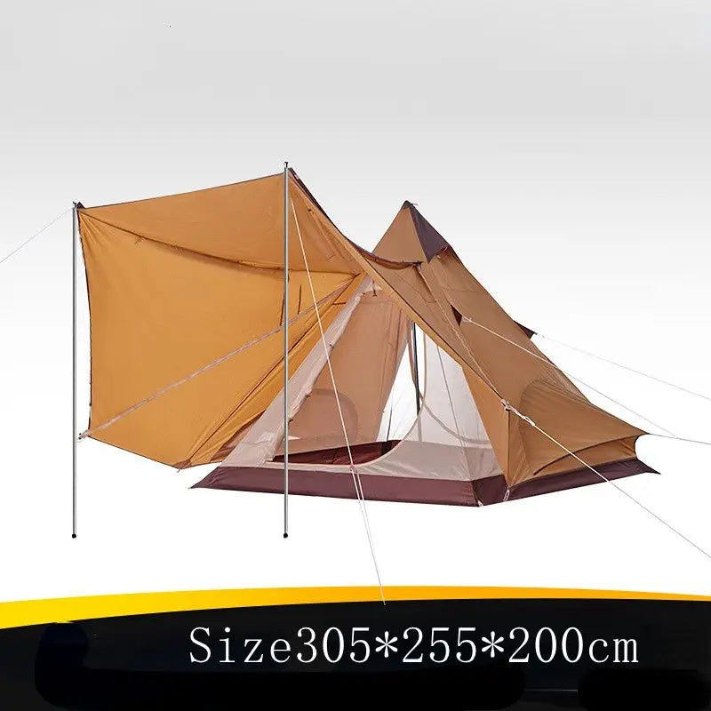 Teepee Indian Beach Tent Pyramid Outdoor Camping Luxury Picnic Peak Rainproof BBQ Cycling Family Party Relief Team Car Tent