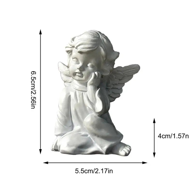 Sleeping Angel Statue Resin Cute Angel Decoration Figurine Outdoor Home Desktop Cherub Adorable Cherubs