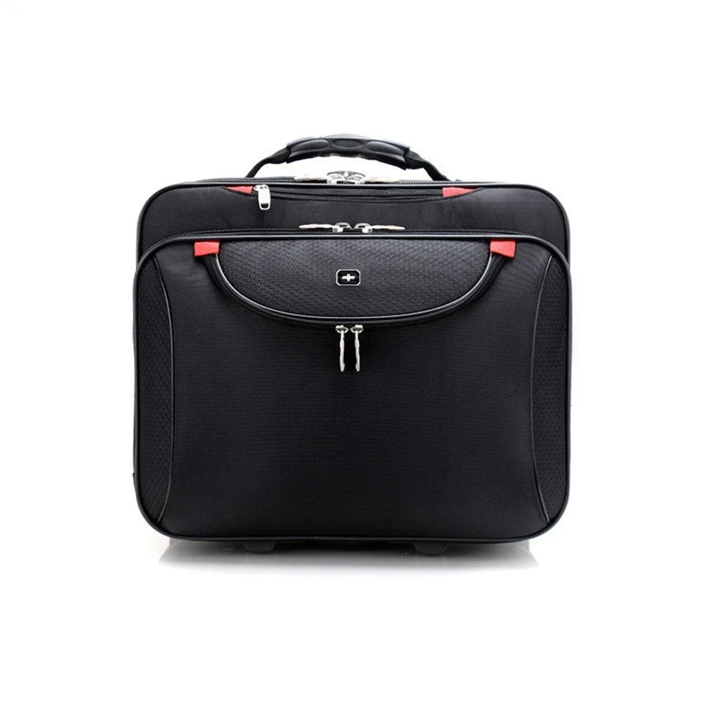 New 18" Travel Bag Black Oxford Waterproof Suitcases Luggage For Women/Men With Spinner Aluminum Alloy Telescopic Rod