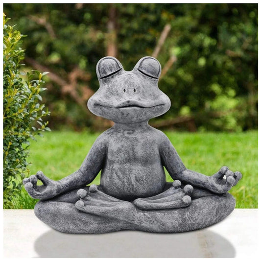 Resin Meditating Frog Statue Feng Shui Yoga Buddha Yoga Frog Sculpture Garden Frog Figurine Yard Home Decor Ornaments Drop Ship