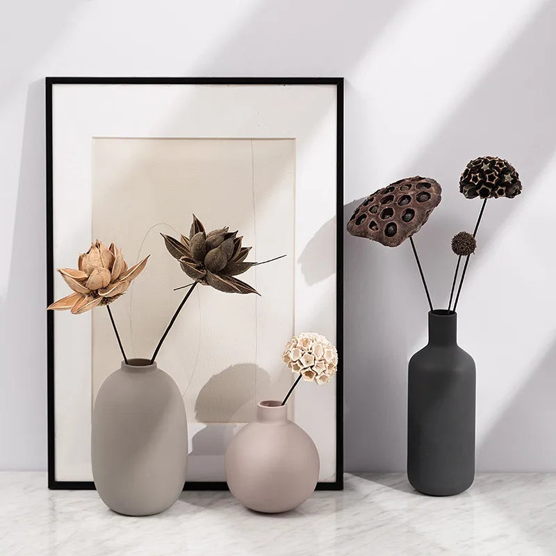 Ceramic Vase Geometric Abstraction Flower Arrangement Hydroponics Flower Vase Ceramic Crafts Home Decoration Accessories