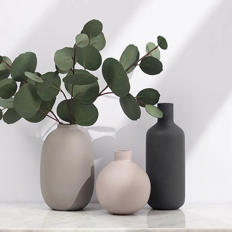 Ceramic Vase Geometric Abstraction Flower Arrangement Hydroponics Flower Vase Ceramic Crafts Home Decoration Accessories