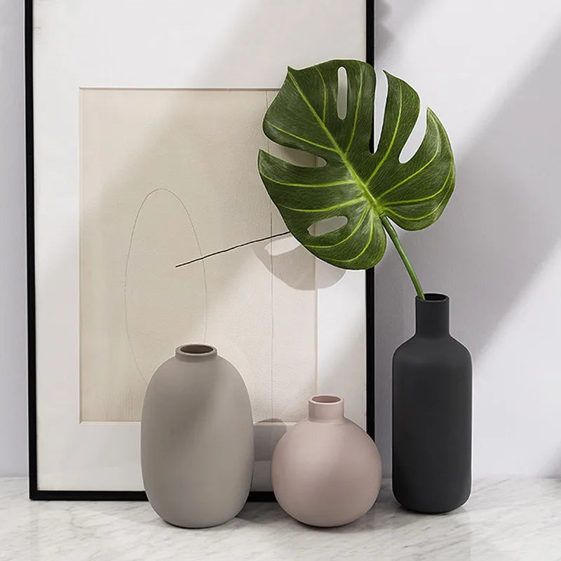 Ceramic Vase Geometric Abstraction Flower Arrangement Hydroponics Flower Vase Ceramic Crafts Home Decoration Accessories
