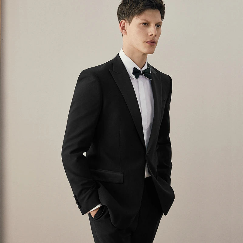 Wedding Suit For Men Groom Dress Formal Business Man Black Suits Set Blazer + Vest + Pant Slim Style Plus Size 58A