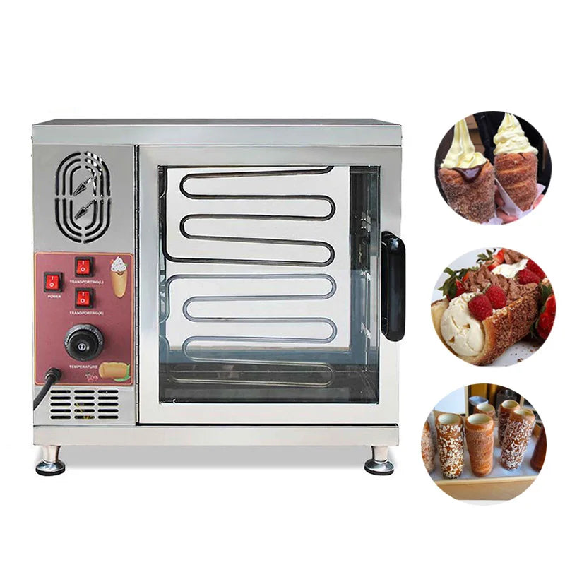 Electric Chimney Cake Kurtos Kalacs Oven Waffle Maker Machine Automatic Toaster Roll Hungary Chimney Bread Rolls Maker