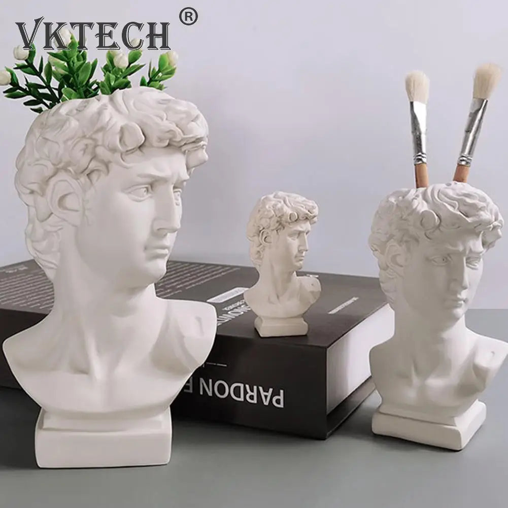 Greek Mythology Figurine David Head Portraits Bust Mini Gypsum Statue Drawing Practice Crafts Plaster Sculpture Nordic Decor