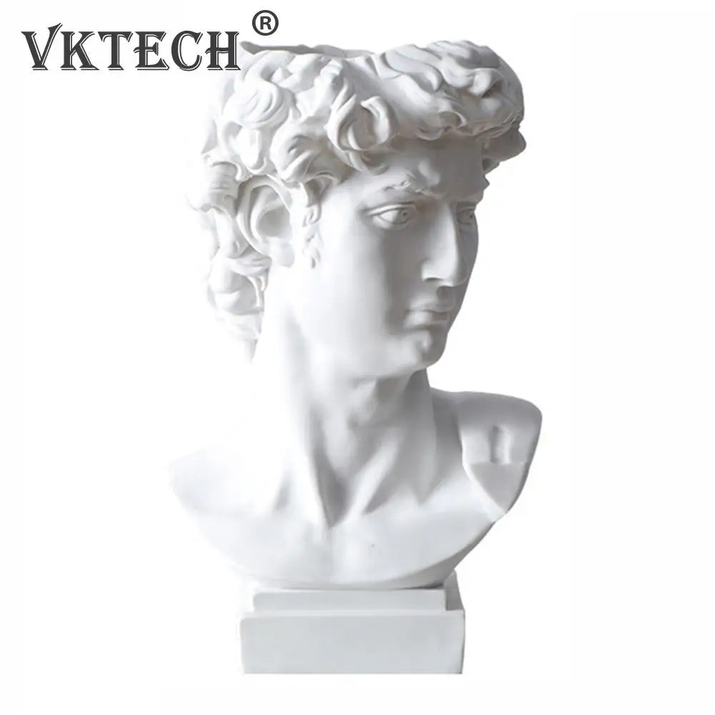 Greek Mythology Figurine David Head Portraits Bust Mini Gypsum Statue Drawing Practice Crafts Plaster Sculpture Nordic Decor