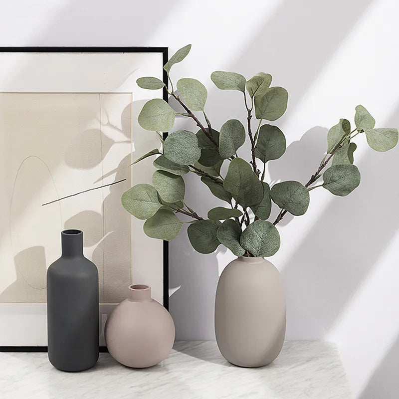 Ceramic Vase Geometric Abstraction Flower Arrangement Hydroponics Flower Vase Ceramic Crafts Home Decoration Accessories