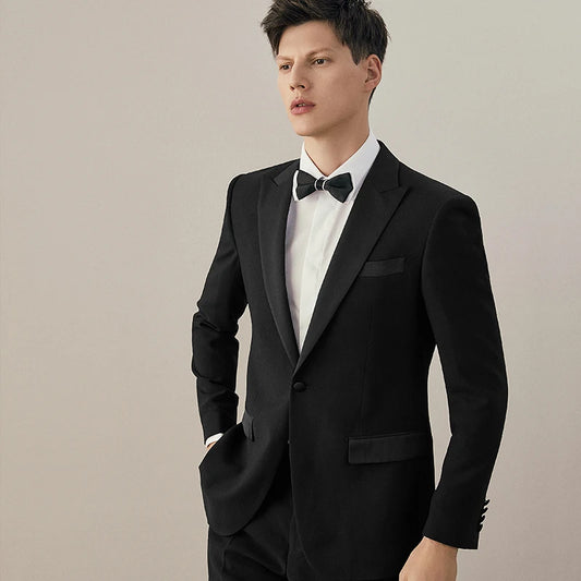 Wedding Suit For Men Groom Dress Formal Business Man Black Suits Set Blazer + Vest + Pant Slim Style Plus Size 58A