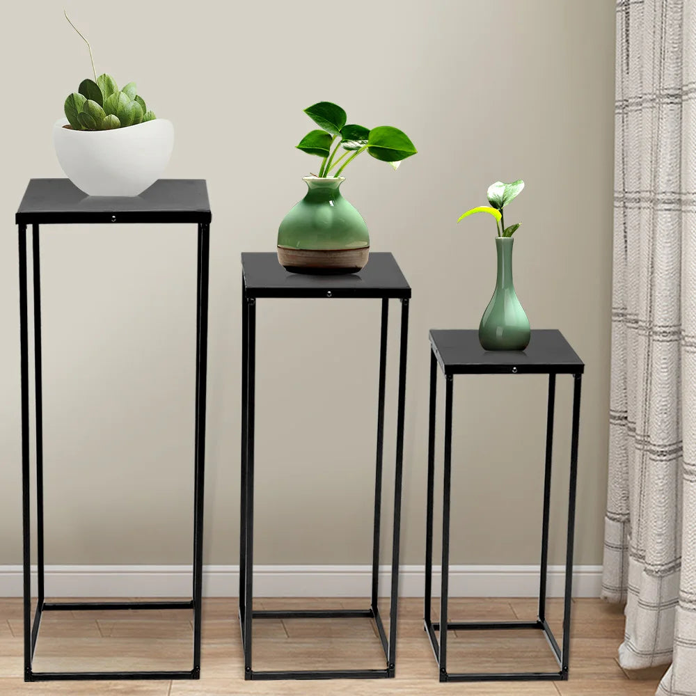 3 Metal Stand Plant Stand High Square Rack Flower Holder Home Office Yard Wedding Decor