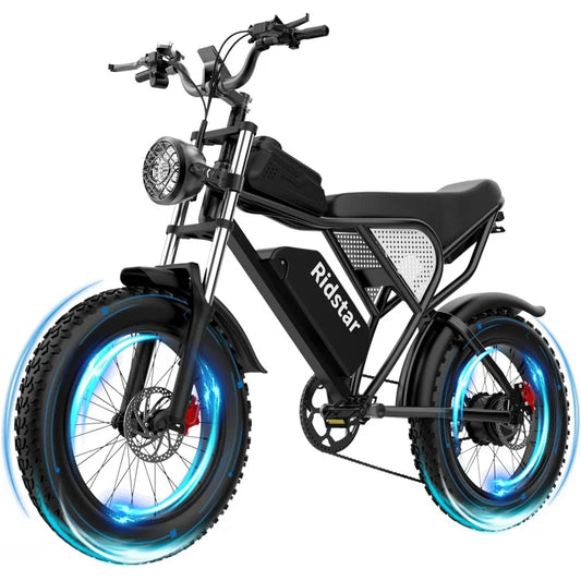 Bike for Adults, 1000/2000W, 25/30/37MPH,48V-52V, 20AH,40AH Battery, Max 50-180 Miles Electric Motorcycle, 20" Fat