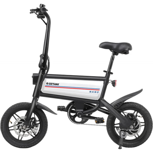 QGotrax Nano 14" Electric , Range 25Miles(Pedal-Assist)&Max Speed 15.5Mph, 250W Folding E-Bike with Removable Bat