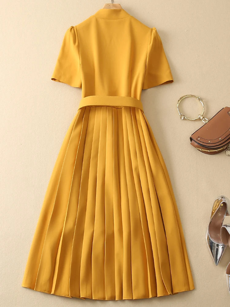 Kate Princess Runway Spring Summer Women's New Designer Casual Party Celebrity Elegant Chic High Quality Short Sleeve Slim Dress