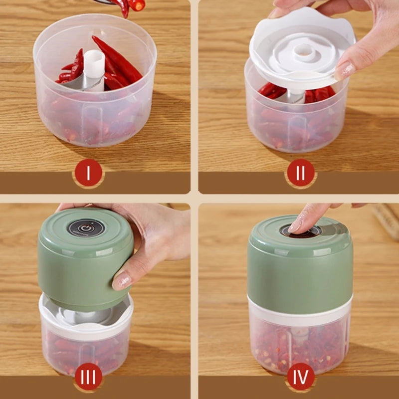 Garlic Chopper Vegetable Masher Machine USB Charging Blenders 2023