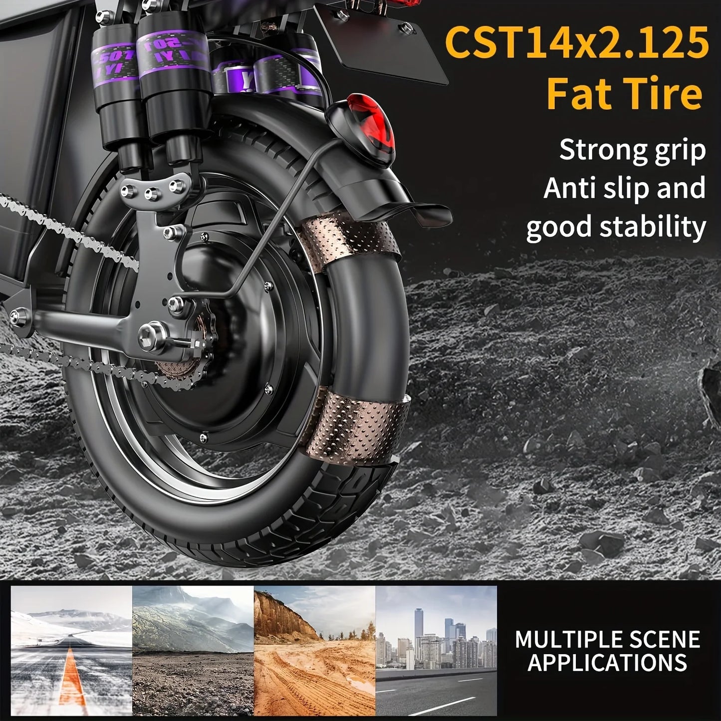 Electric Bike for Adults 48V 15AH 20MPH 35Miles Commuting Ebikes 500W Brushless Lightweight 14'' Tires Folding Electric Bicycles
