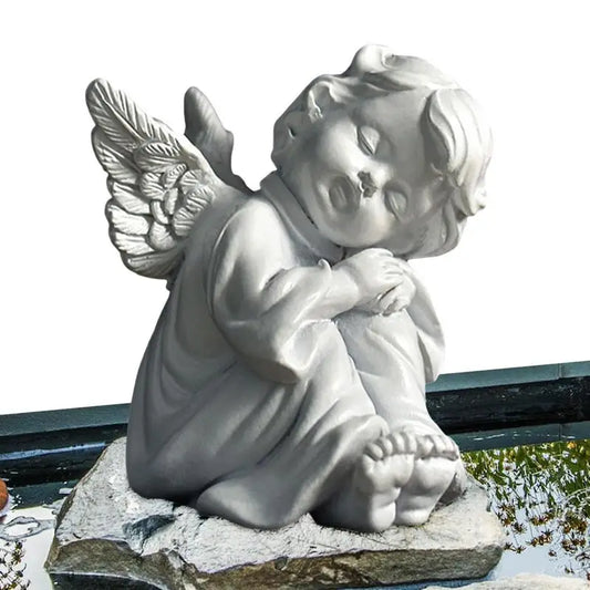 Sleeping Angel Statue Resin Cute Angel Decoration Figurine Outdoor Home Desktop Cherub Adorable Cherubs