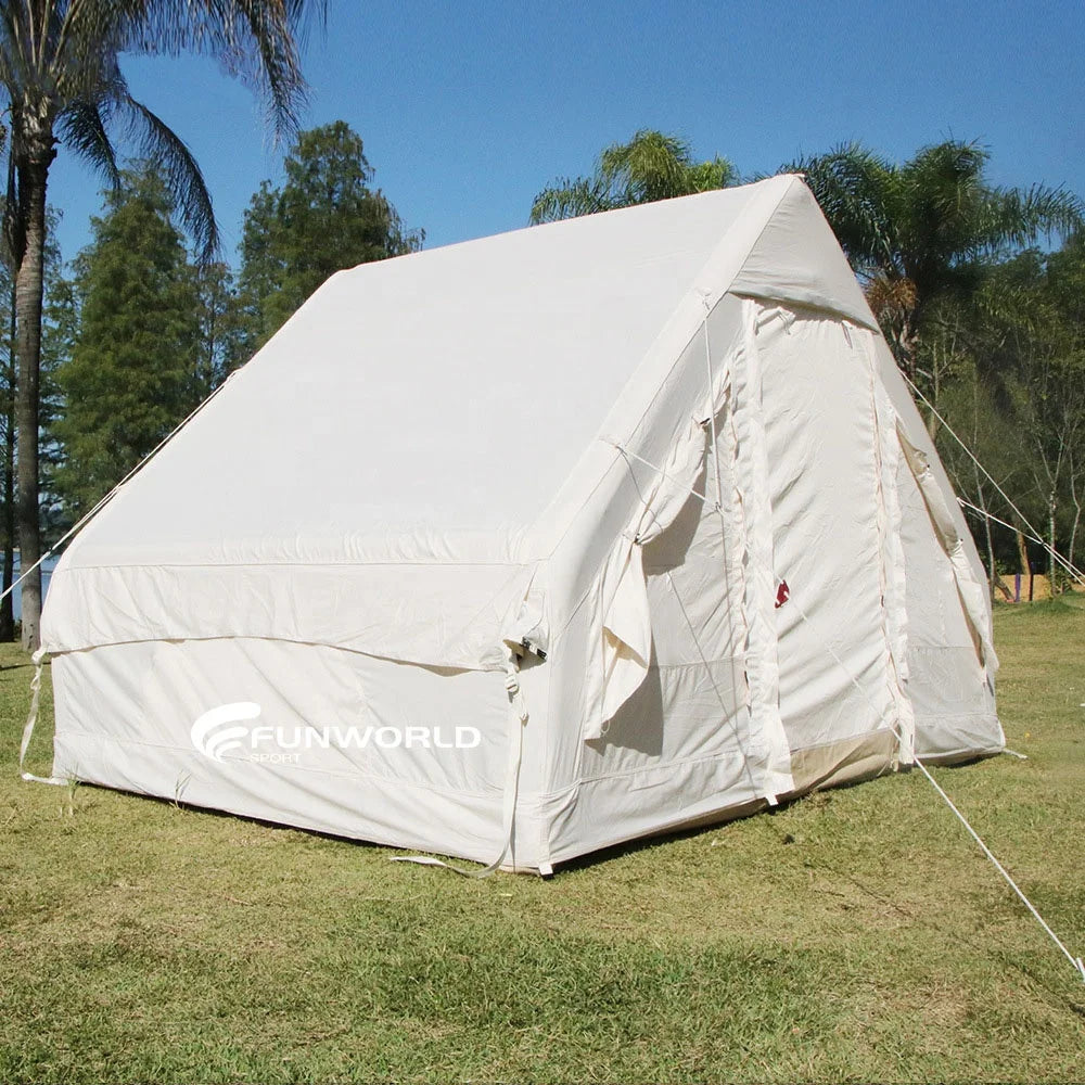 Funworldsport 4 Season Luxury Large Camp Family Air Camping Tube Tent Inflatable Camping Tent