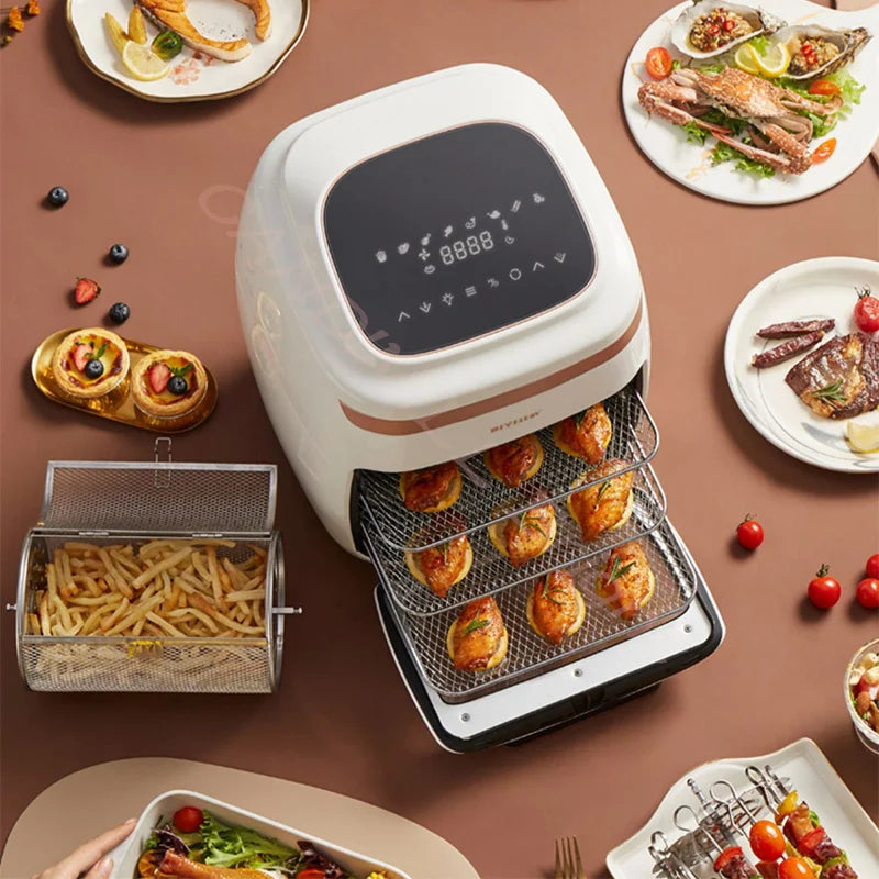 Air Fryer Oven Toaster Barbecue Machine Household Desktop Oven Touch LCD Visual Air Fryer Dried Fruit Machine