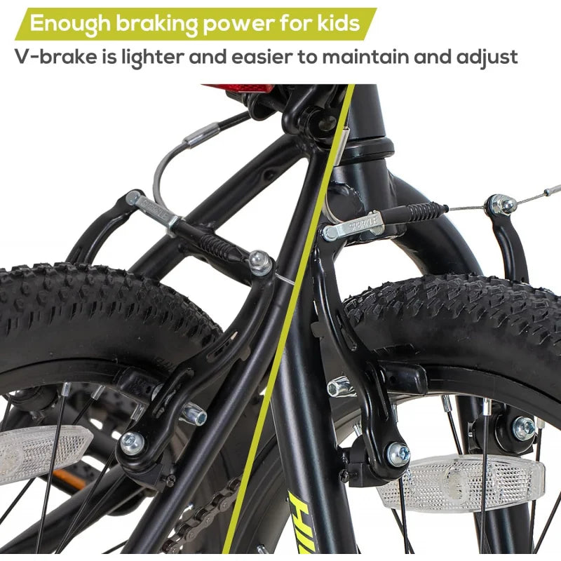 QHiland 20 24 Inch Mountain Bike Age 5   Year Old, Front Suspension Fork Kids' Bicycles for Boys Girls Multiple Colo
