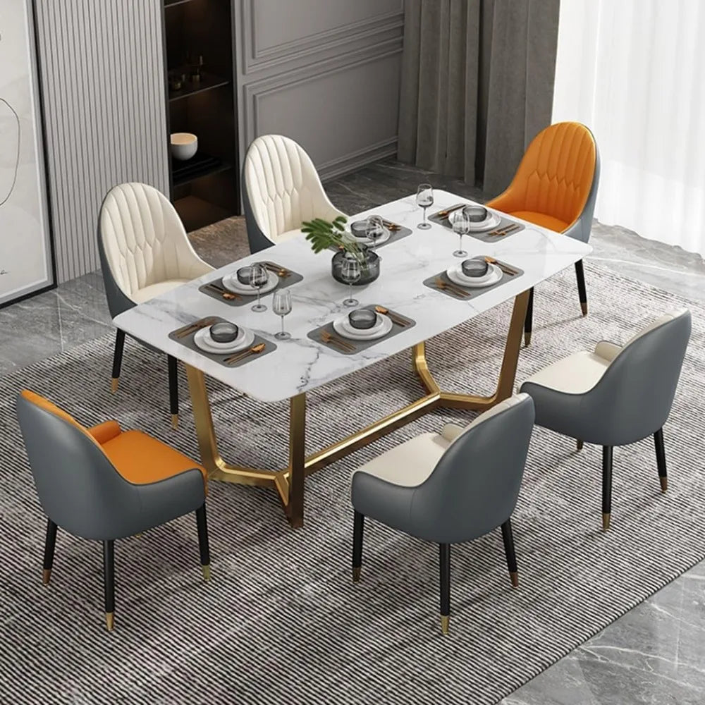 dining chair，Modern Dining Chairs Set of 2,Faux Leather Accent Chairs with Cushioned Seat,Backrest and Legs,Upholstered Lounge