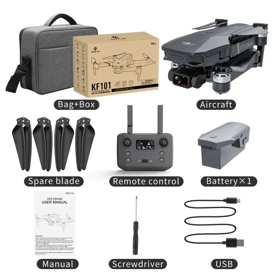 KF101 Max-S GPS Drone 4K Professional HD Camera FPV Dron 3-Axis Gimbal Foldable Obstacle Avoidance RC Quadcopter KF101 Pro Drone