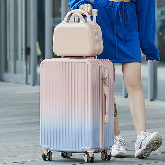 Luggage Trolley Case Men's and Women's Travel Classic Gradient Color New 20 Inch Zipper Password Box Boarding Case Suitcase Pack