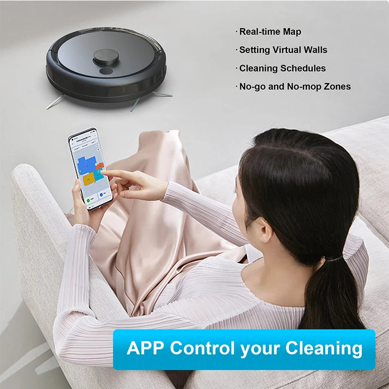 Robotic Vacuum Cleaner Wireless Smart Cleaning APP Control Voice Broadcast LDS Navigation Electric Sweeper Home Appliances