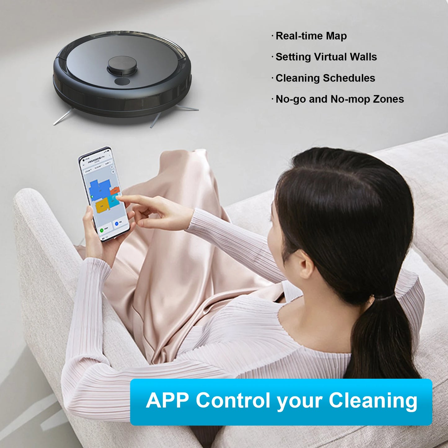 Smart Robot Vacuum Cleaner Robotic APP Control 3000Pa Electric Sweeper LDS Navigation Commercial Cleaning Robots