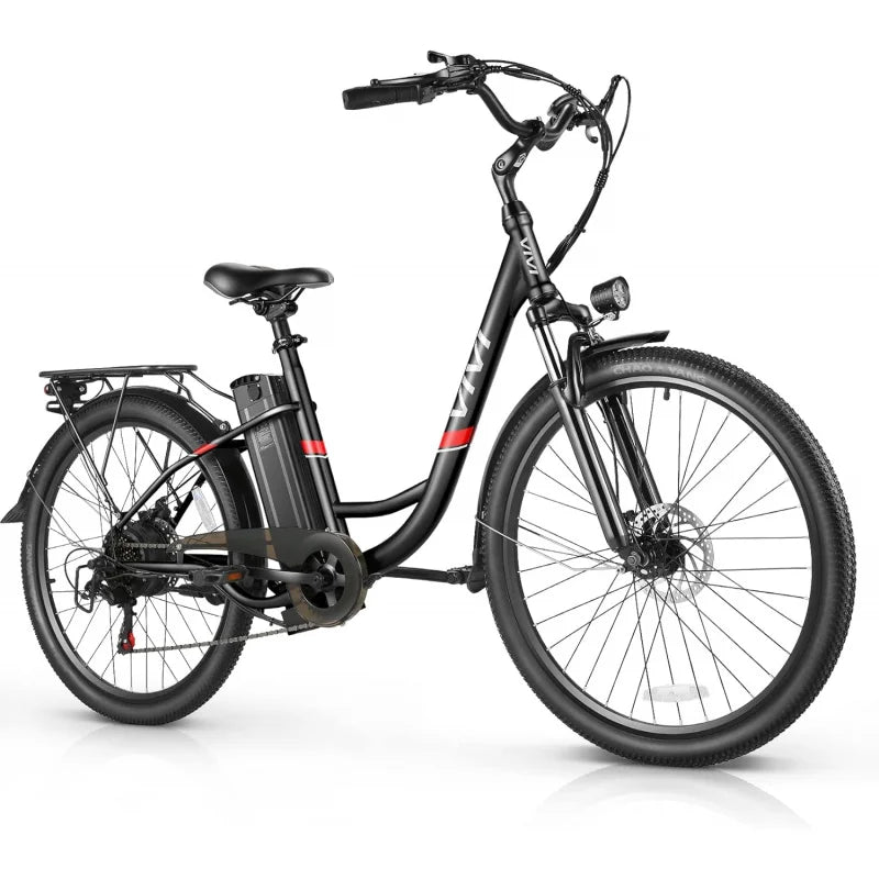 QVivi , 26" Cruiser 500W(Peak 800W) Ebike 21.7MPH Electric Bike for Adults, 48V Removable Battery,