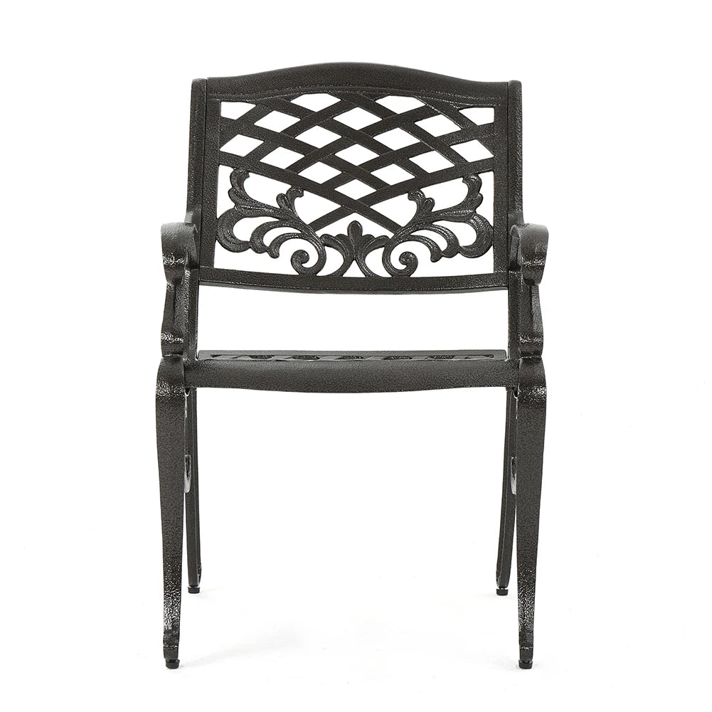 Dining Chairs Set Of 2 Modern Floral Accent Side Chairs Indoor Outdoor Aluminum Patio Arm Chair For Backyard Garden