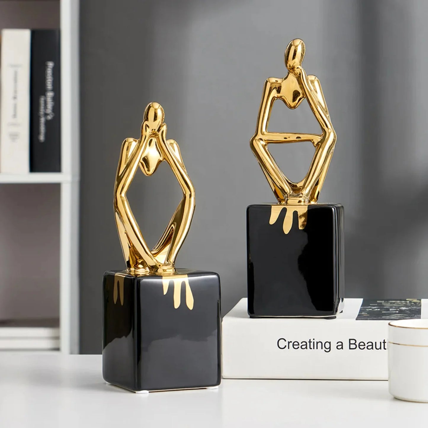 Nordic Luxury Home Accessories Abstract Thinking Character Sculpture Abstract Living Room Decoration Modern Home Decoration Gift