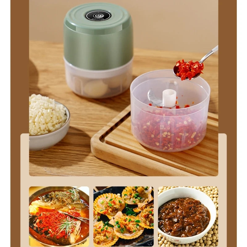 Garlic Chopper Vegetable Masher Machine USB Charging Blenders 2023