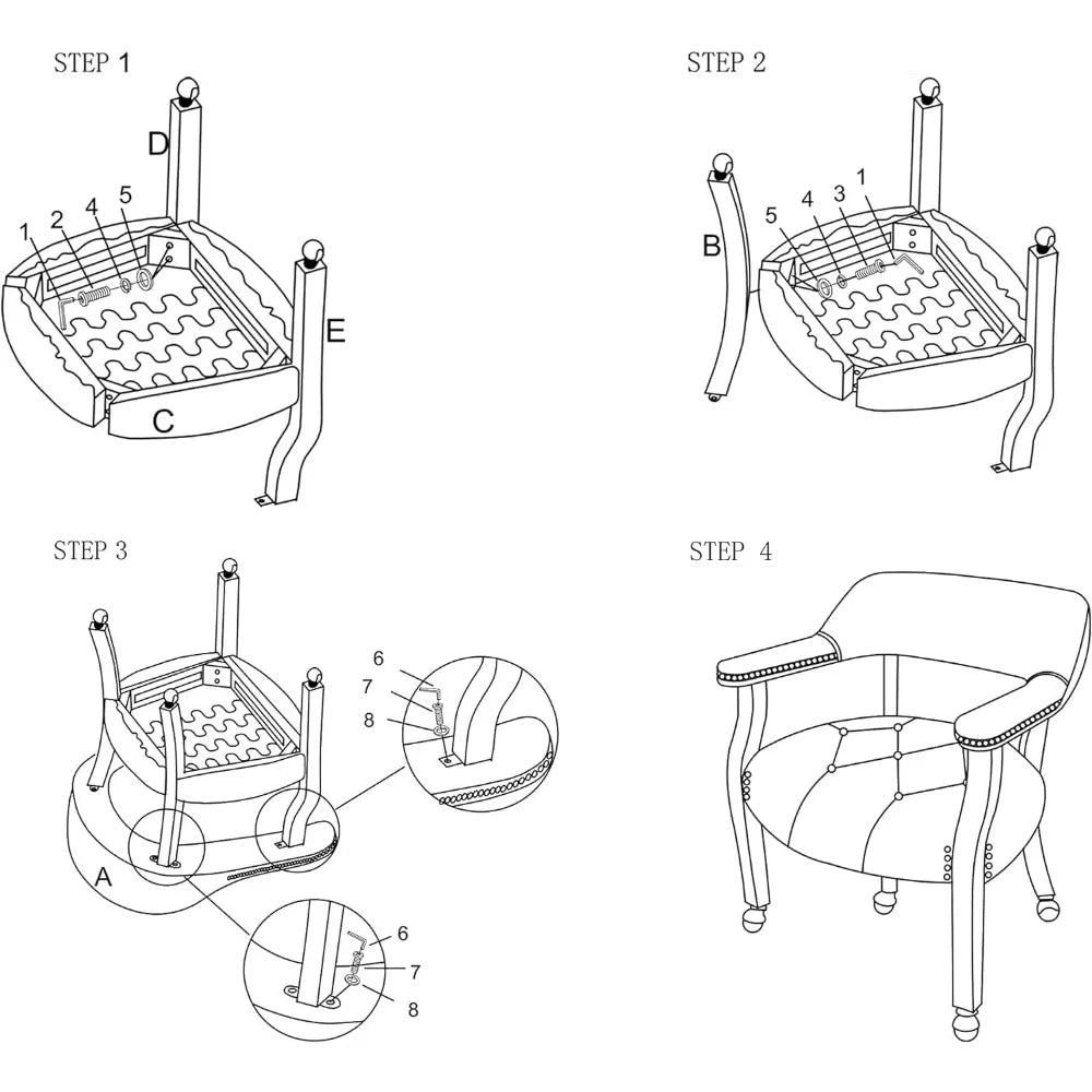 Dining Chairs,Large Rolling Dining Chairs with Wheels,Accent Wood Boss Caption's Chairs,Cherry Legs & Dark Grey Fabric