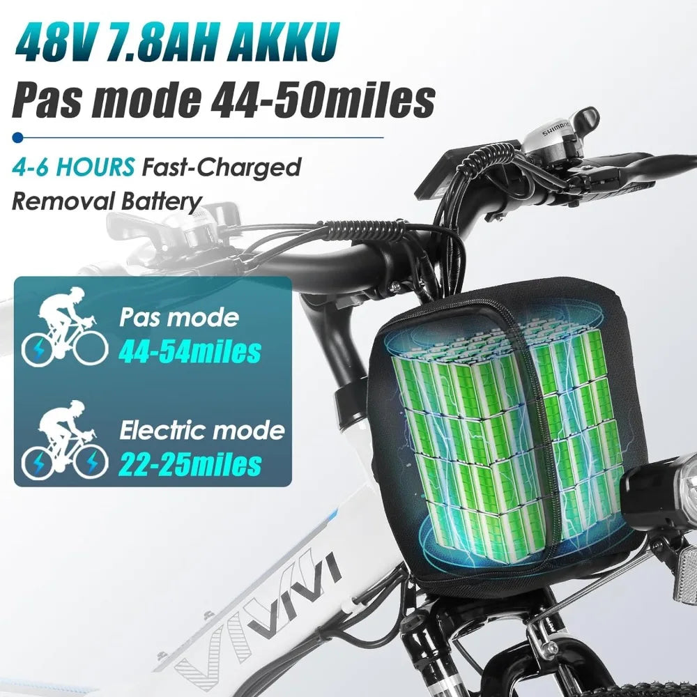 M026TGB Electric Bike 26" Electric Bike for Adults, Folding Electric Mountain Bike with 500W Motor,48V Removable Lithium Battery