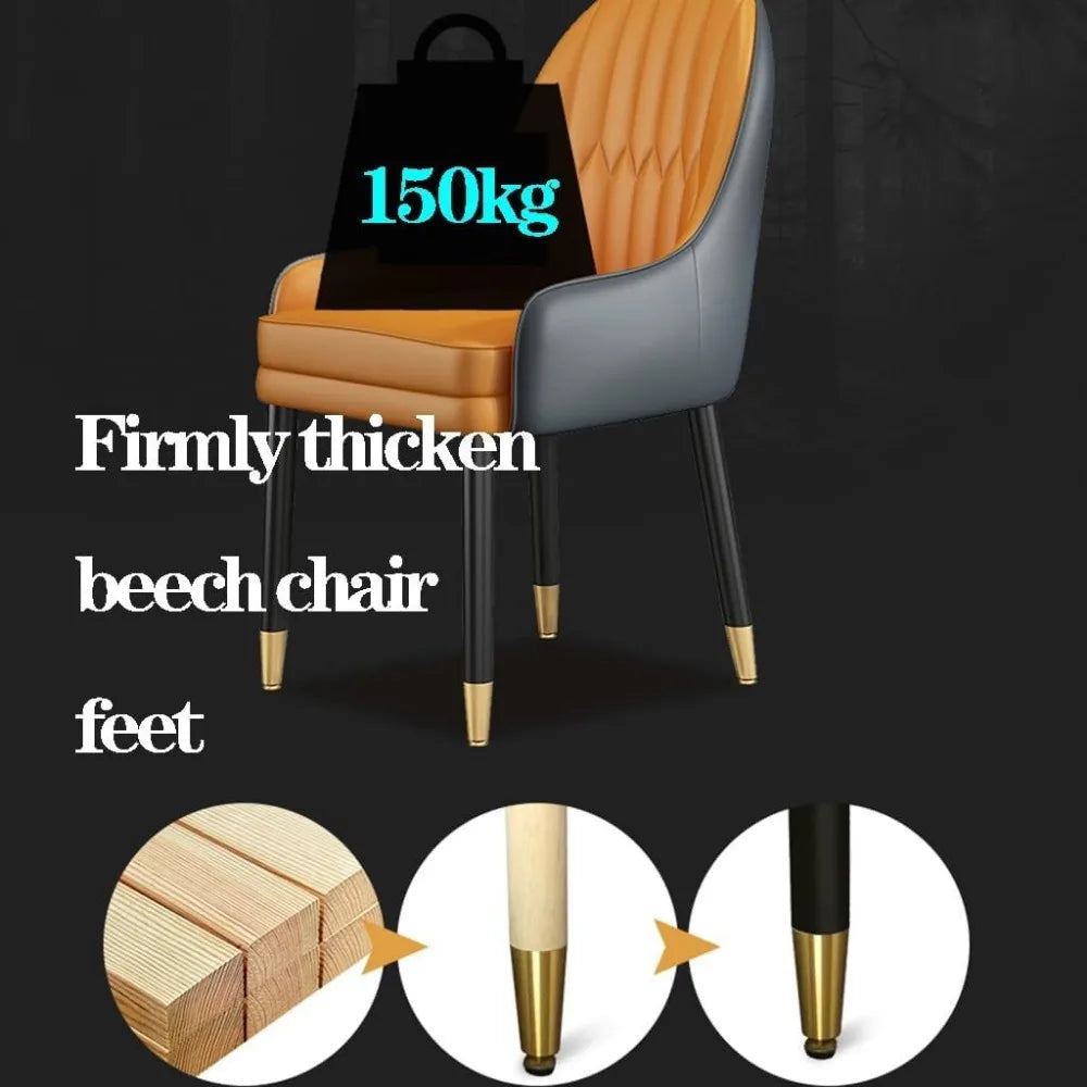 dining chair，Modern Dining Chairs Set of 2,Faux Leather Accent Chairs with Cushioned Seat,Backrest and Legs,Upholstered Lounge