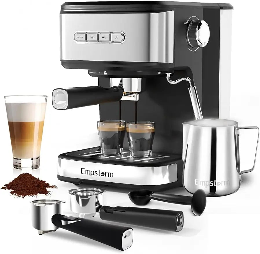 Machine 20 Bar,Espresso Coffee Maker with Milk Frother Steam Wand,Semi-Automatic Dual-nozzle Espresso Machine