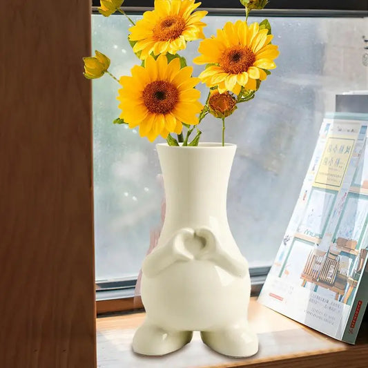 Desk Body Statue Vase Funny Decorative Vase Modern Flower Arrangement Container Small Half Body Vase For Elegant Home Accent