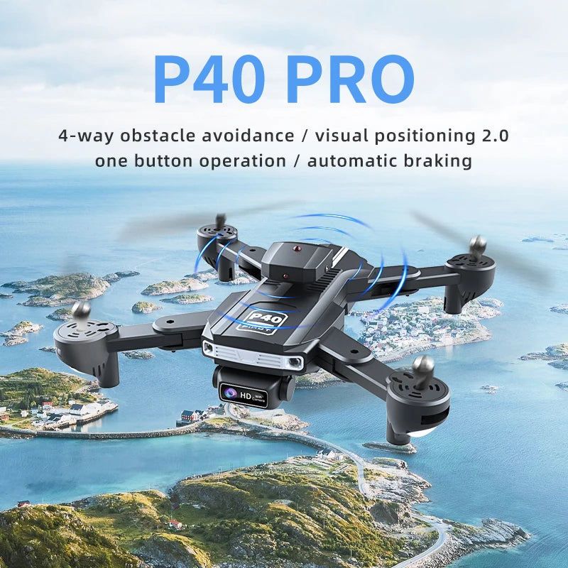 Pihot P40 Pro vlogger drone dual camera gps positioning 360 degree obstacle avoidance RC quadrotor youtuber travel helicopter