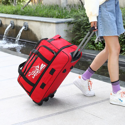 Oxford Cloth Travel Men's and Women's General Boarding Business Bag Out Waterproof Folding Luggage Bag Pull Rod Bag