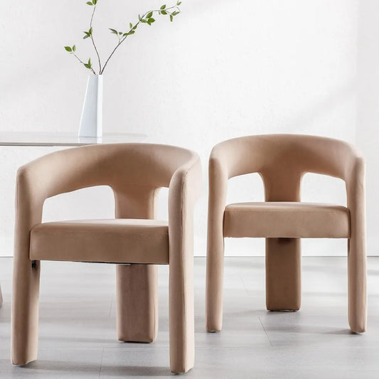 Velvet Upholstered Accent Side Chair with Arms Comfy Makeup Vanity Chairs, Dining Living Room Kitchen Chairs.