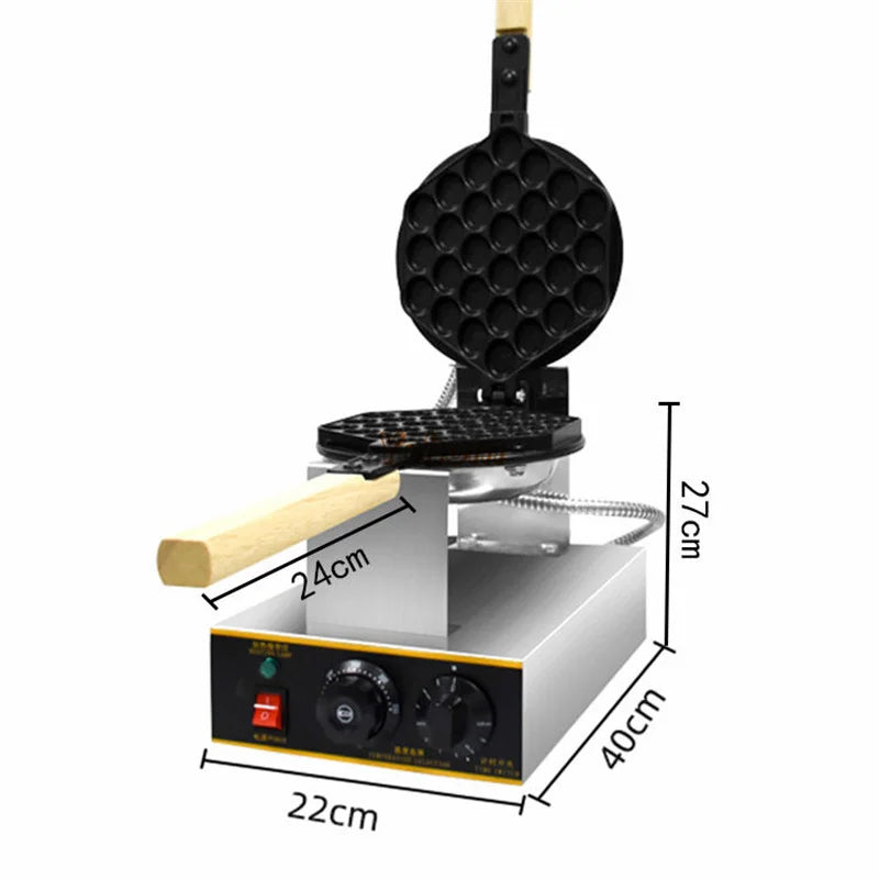 Electric Egg Bubble Waffle Maker Machine Dessert Pot Sandwich Toaster Waffle Iron Cake Oven with Timer and Temperature Control