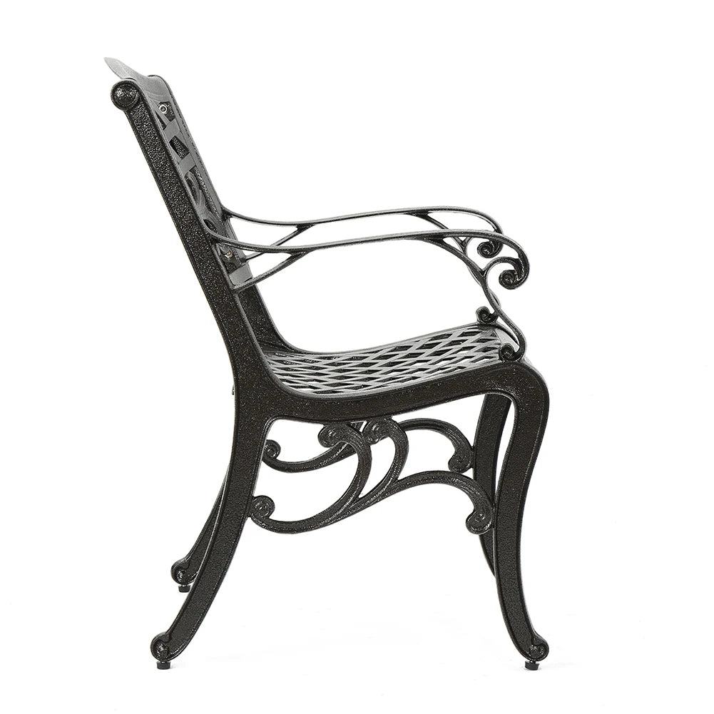 Dining Chairs Set Of 2 Modern Floral Accent Side Chairs Indoor Outdoor Aluminum Patio Arm Chair For Backyard Garden