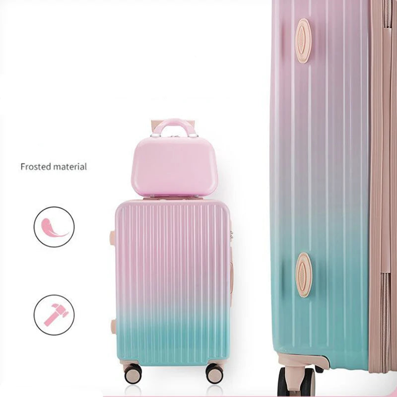 Luggage Trolley Case Men's and Women's Travel Classic Gradient Color New 20 Inch Zipper Password Box Boarding Case Suitcase Pack