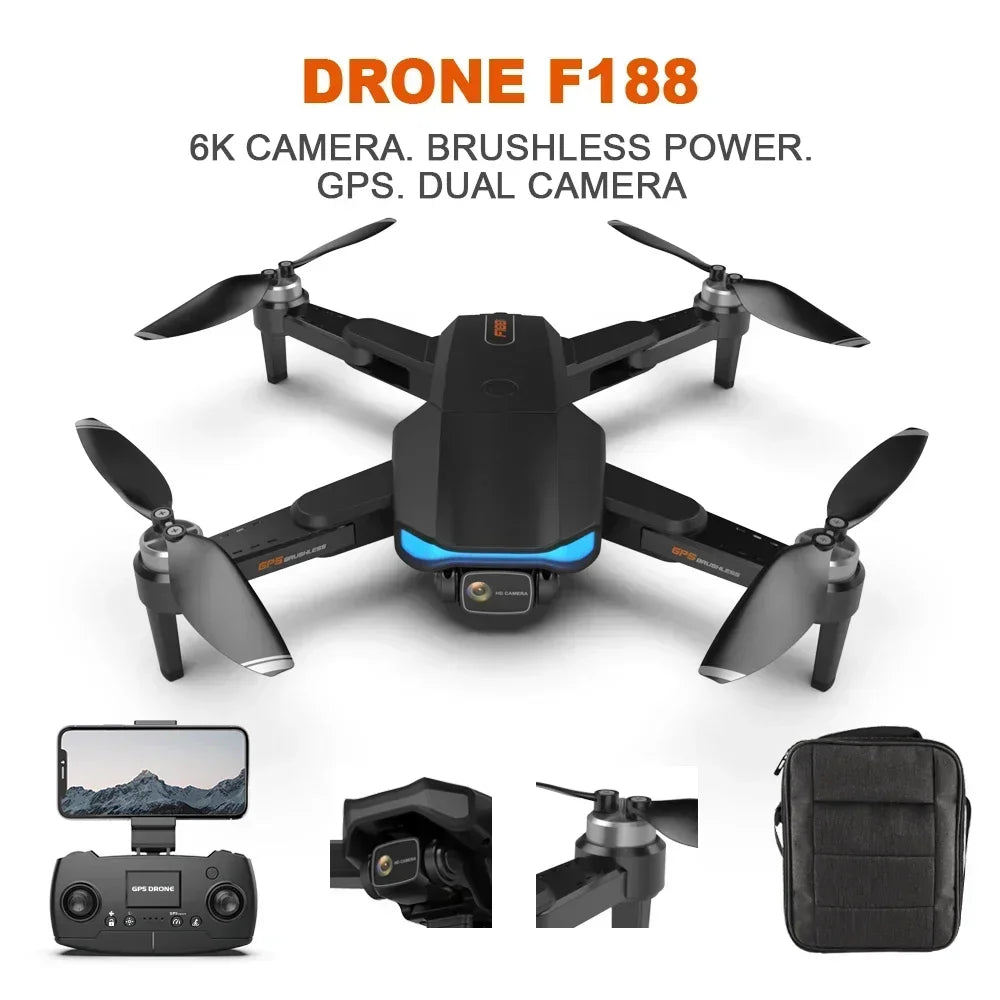 New Drone GPS 8K Camera 360 Obstacle Avoidance MINI Aerial Photography Helicopter Professional Foldable Quadcopter F188