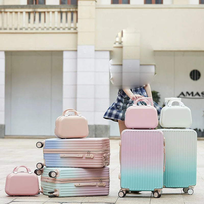 Luggage Trolley Case Men's and Women's Travel Classic Gradient Color New 20 Inch Zipper Password Box Boarding Case Suitcase Pack