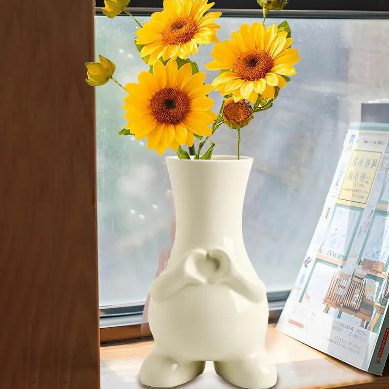 Desk Body Statue Vase Funny Decorative Vase Modern Flower Arrangement Container Small Half Body Vase For Elegant Home Accent