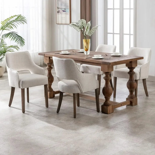 Dining Chairs Set of 4 Upholstered Accent Chairs Side Chair with Wood Legs for Living Room.