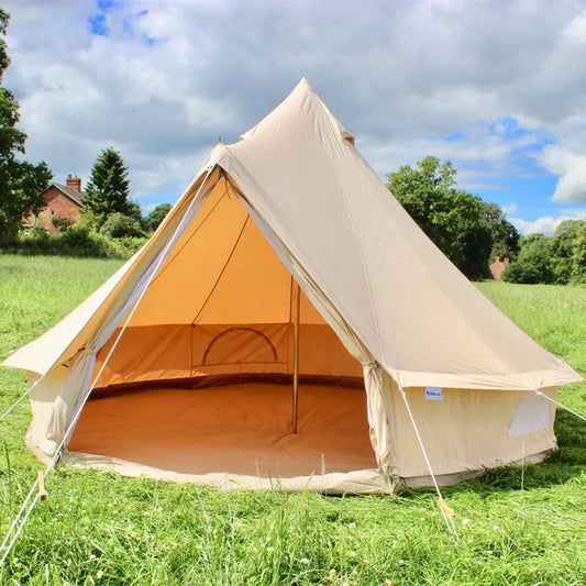 Outdoor Camping Luxury Glamping Cotton Canvas Yurt Bell Tent,Pyramid Tipi Teepee 4 Meter Canvas Tent Glamping