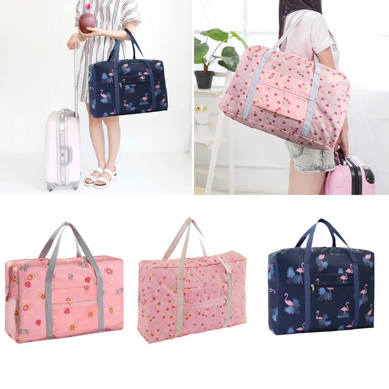 Folding Travel Bag Portable Large Duffle Bag Oxford Travel Luggage Storage Bags XL Clothing Storage Pouch Women's Tote Unisex