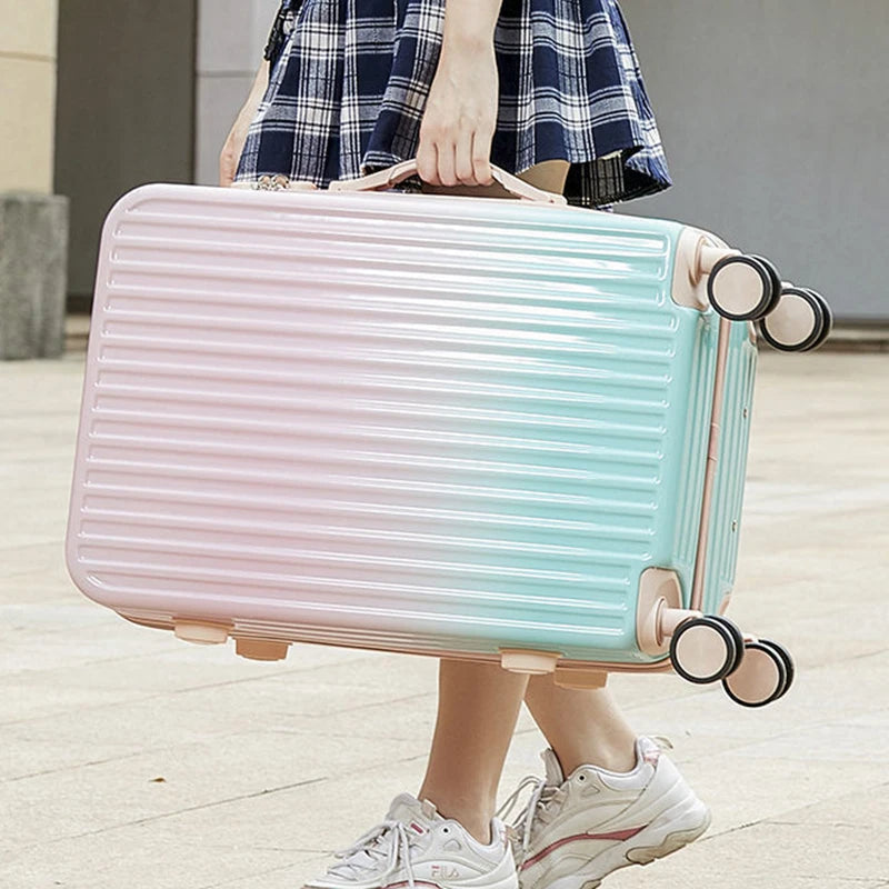 Luggage Trolley Case Men's and Women's Travel Classic Gradient Color New 20 Inch Zipper Password Box Boarding Case Suitcase Pack